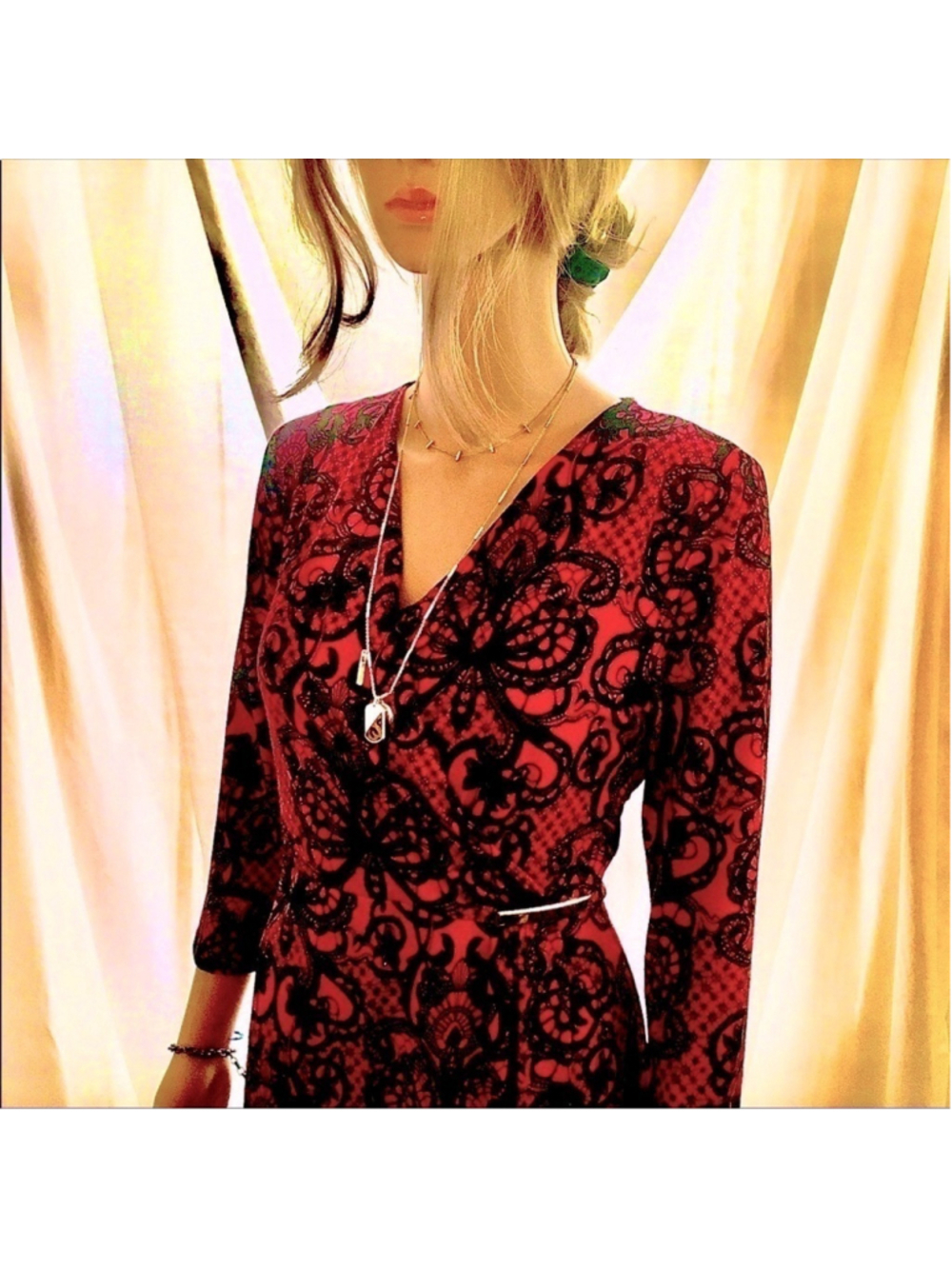 RED CALVIN KLEIN MIDI DRESS LIKE NEW CONDITION
